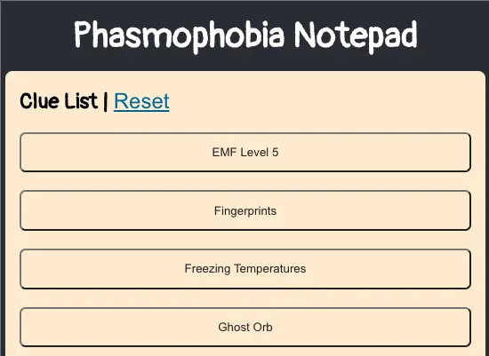 Phasmophobia Notepad